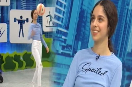 Nigar Camalın qızı AzTV-də futbol oynadı - FOTO/VİDEO