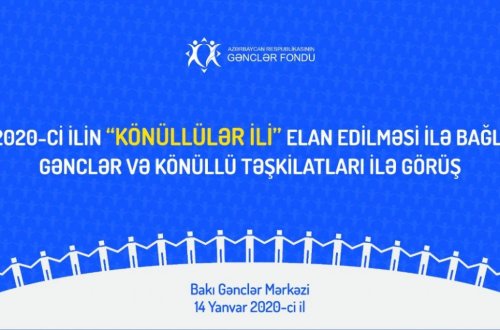 Gənclər təşkilatları və könüllü hərəkatlarının iştirakı ilə görüş keçirilib - 'KÖNÜLLÜLƏR İLİ'nə görə