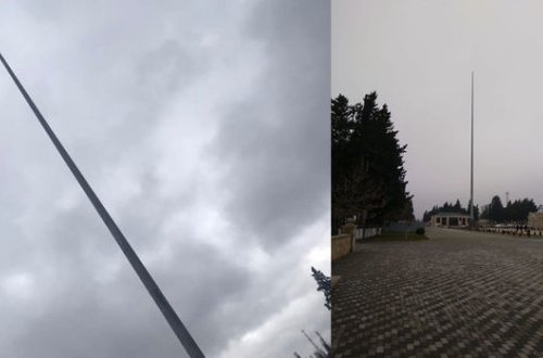 İmişlidəki bayraq dirəyi bir ildir boşdur - FOTO