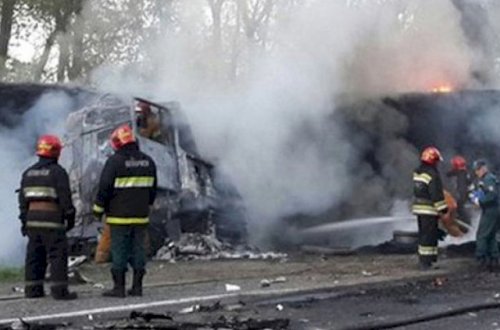 Azərbaycanda dəhşətli qəza: Sürücü yanaraq öldü