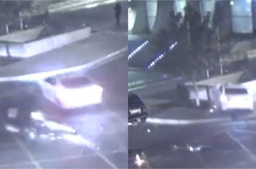 Bakıda yolayrıcında qəza: Taksi motosikletlə belə toqquşdu - ANBAAN VİDEO