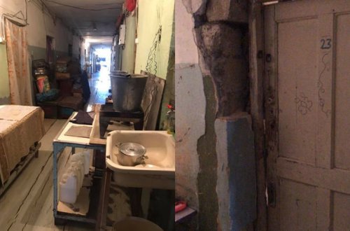 В Мингячевире 33 семьи находятся в опасности: общежитие может рухнуть в любой момент - ВИДЕО