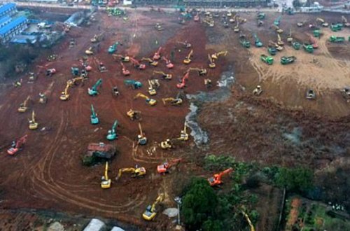 Çində karonavirusa görə 2 günə xəstəxana tikildi - FOTOLAR