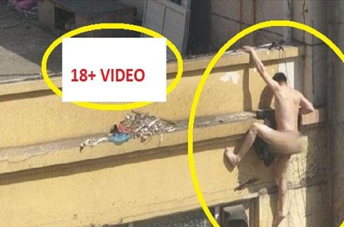 Qadinla intim əlaqədə olarkən əri gəldi: Kişi lüt balkondan tullandı — 18+ VİDEO