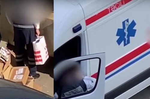 Bakıda təcili tibbi yardım maşınının sürücüsü zibil qutularını eşələdi, araşdırma başladı - RƏSMİ