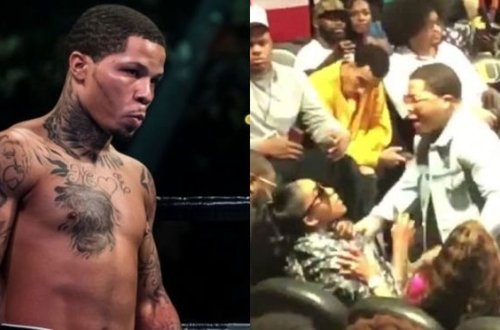 Известный боксер выволок женщину с баскетбольного матча - ВИДЕО