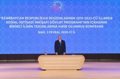 İlham Əliyev Dövlət Proqramının icrasının birinci ilinin yekunlarına həsr olunan konfransda