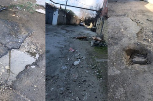 Дорога в сумгайытском поселке в плачевном состоянии - ФОТО/ВИДЕО