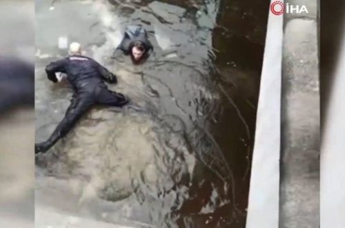 Buz bağlayan çay intiharın qarşısını aldı - VİDEO