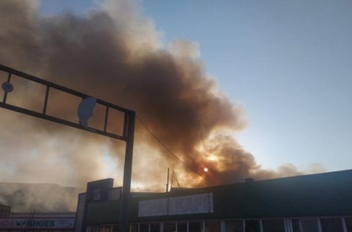 Sədərək Ticarət Mərkəzində güclü yanğın - VİDEO