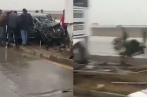 Bakıda iki nəfərin ölümü ilə nəticələnən dəhşətli qəzanın görüntüləri - VİDEO