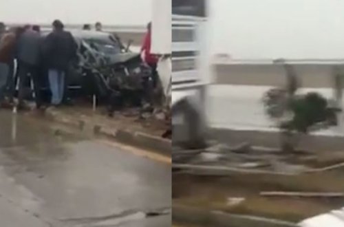 Обнародованы кадры с места тяжелого ДТП в Баку - ВИДЕО