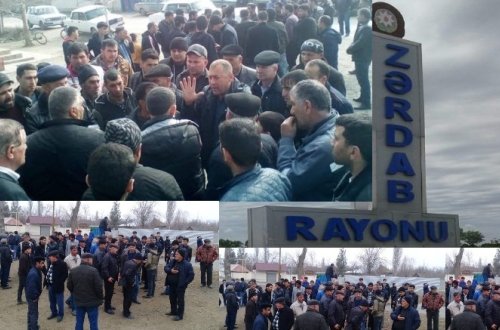 Zərdabda etiraz aksiyası - VİDEO