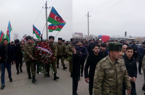 Şəhidimizin dəfn mərasimi başladı - FOTO