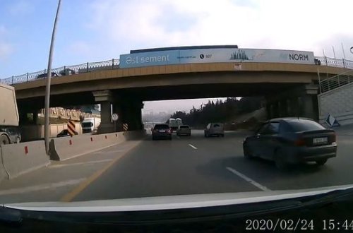 Водитель неоднократно нарушил ПДД на дороге Баку-Сумгайыт - ВИДЕО