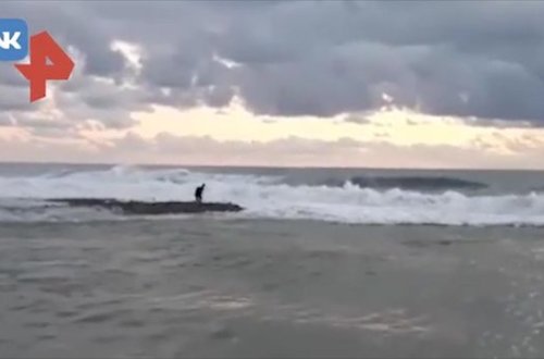 Fırtına dəniz sahilində oynayan uşaqları suya qərq etdi - VİDEO