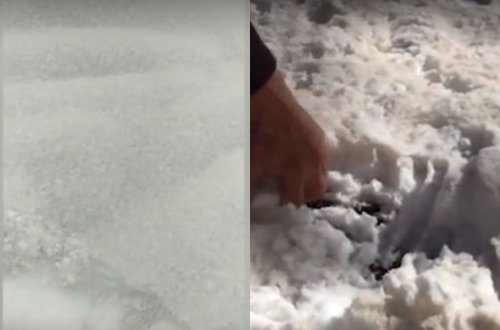 Azərbaycanda qara qar yağdı - VİDEO