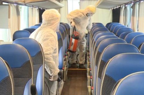 Bakıda avtobuslar dezinfeksiya edilir