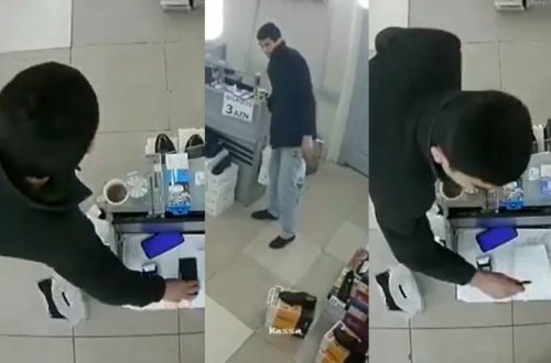 Кража в бакинском магазине попала на камеру наблюдения – ВИДЕО