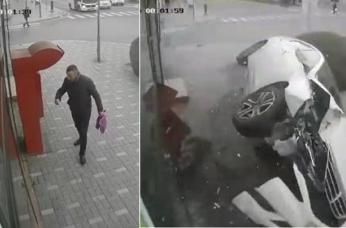 Sumqayıtda ŞOK qəza: piyadanı ölümdən 3 saniyə ayırdı - VİDEO (+16)