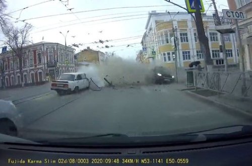 В России авария попала на видеорегистратор – ВИДЕО