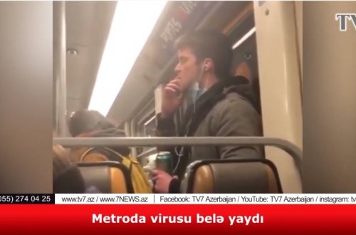 Metroda sərnişin xəstəliyi belə yaydı - VİDEO