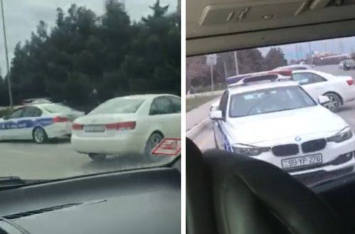 Yol polisi gizlənib radar qurdu- 99 YP 276 - VİDEO