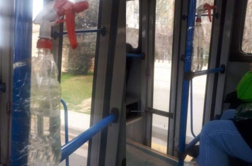 Bakıda müntəzəm marşrut avtobusunda biabırçılıq - FOTO
