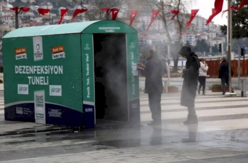 Türkiyədə bir ilk: Dezinfeksiya tuneli yaradıldı - Fotolar