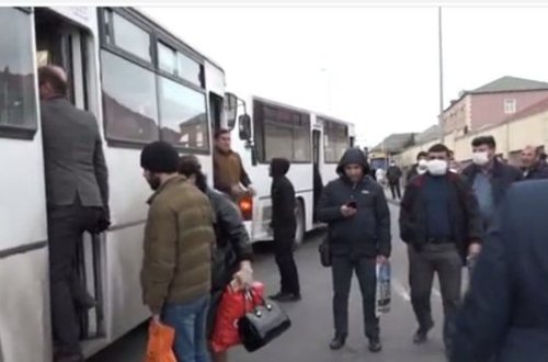 BNA avtobuslarda karantin qaydalarına nəzarət edə bilmir - VİDEO