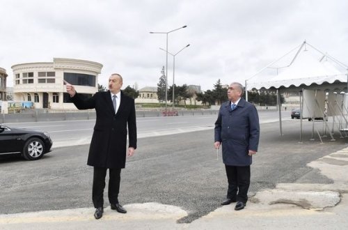 İlham Əliyev Bakı-Sumqayıt yolunun genişləndirilməsi zamanı görülən işlərlə tanış oldu - YENİLƏNİB + FOTO