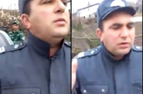 В Азербайджане уволен полицейский, замеченный на службе пьяным - ВИДЕО