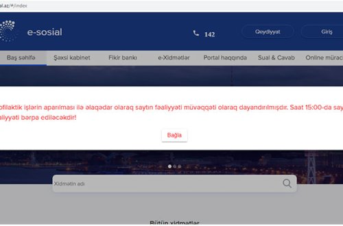 E-sosial.az saytında problem həll edildi - Yenilənib