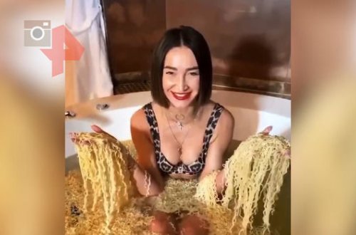 Бузова приняла ванну с лапшой, подключившись к челленджу Гусейна Гасанова - ВИДЕО