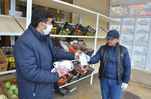 Şamaxıda sakinlərə maska paylanılmasına başlanılıb - FOTOLAR