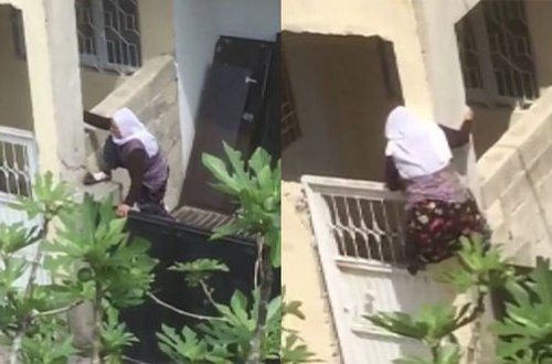 Karantində darıxan 75 yaşlı qadın hasarı aşıb, küçəyə çıxdı - VİDEO