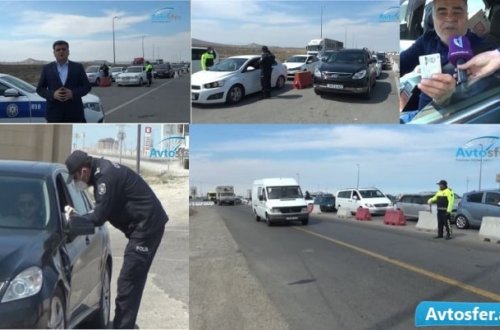 Yol polisinin karantin postlarında nələr baş verir? - Dəqiq yoxlama, pulsuz yemək... VİDEO