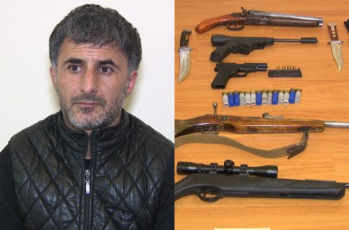 Bakı polisindən əməliyyat: Üzərində və avtomobilində beş silah gəzdirən şəxs ələ keçdi - FOTO/VİDEO