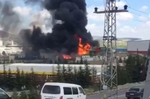 Ankarada güclü yanğın - VİDEO