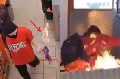 “Molotov kokteyli” ilə araq oğurlamağa gəldi, yanmaqdan son anda qurtuldu - VİDEO