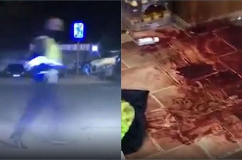 Soyğunçuya atəş açan polis təsadüfən öz yoldaşını güllələdi - VİDEO