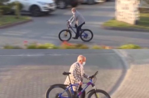 Народный артист добрался до телеканала на велосипеде и выиграл пари - ВИДЕО