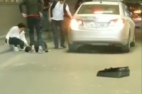 Bakıda gənc kuryerin öldüyü qəzadan görüntülər - FOTO