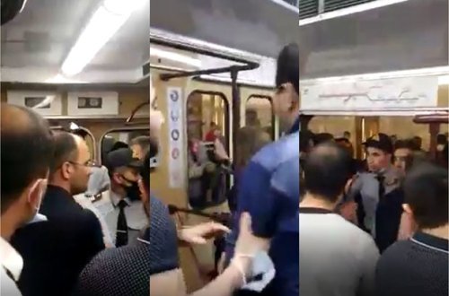 В бакинском метро между полицией и пассажиром произошла потасовка - ВИДЕО