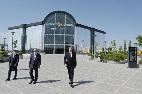 Prezident Ağcabədidə “ASAN xidmət” mərkəzinin açılışında - FOTO