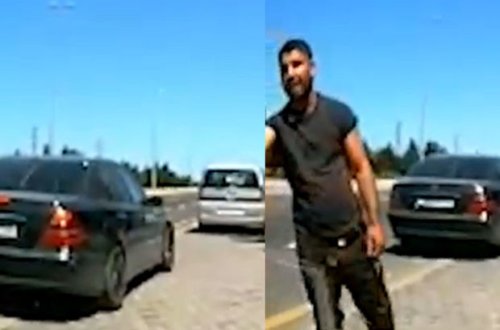 Bakıda yol kəsən daha bir sürücü “lom”la hücum etdi - VİDEO