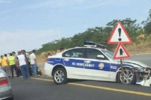 Şəki DYP-nin inspektoru sərxoş vəziyyətdə avtoqəza törətdi