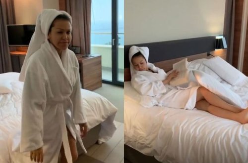 Rəqsanə hoteldə hamam xalatında görüntülərini paylaşdı - VİDEO