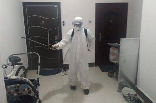 Jurnalistlərin binasında dezinfeksiya işləri aparılıb