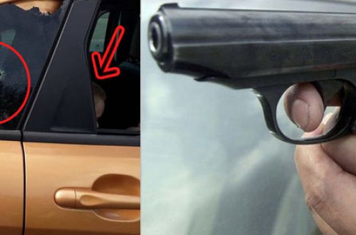 İçərisində uşaq olan maşına güllə atıldı - FOTO/VİDEO